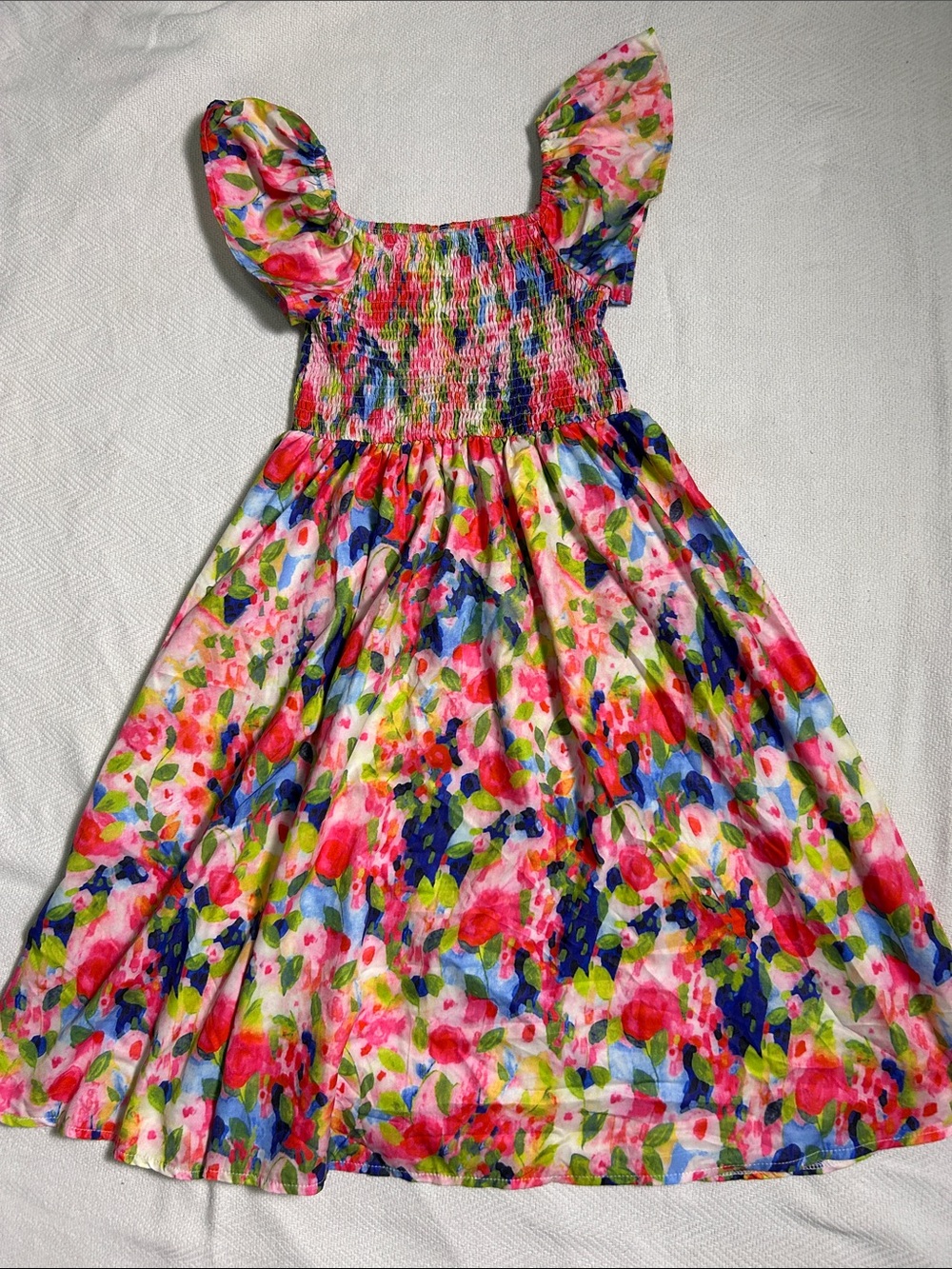 Shein Girls Floral Smocked Sundress 11Y